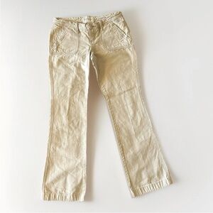 Abercrombie and Fitch Girls Size 2 Flare Khaki Tan Beige Jean Pants Vintage y2k